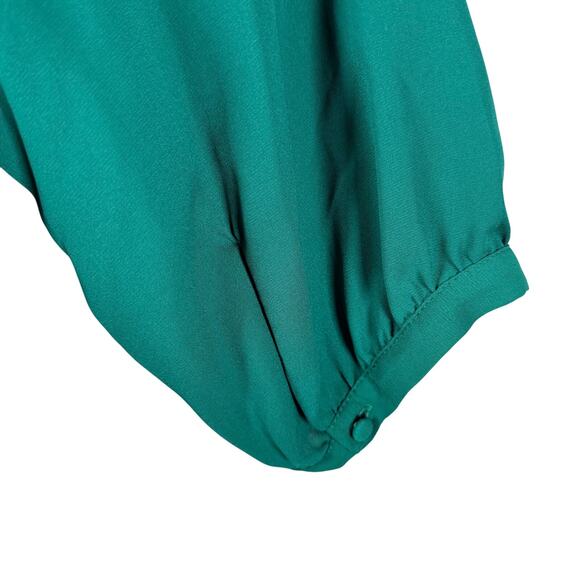 Torrid Top Womens 2X 18-20 Emerald Green Georgette Wrap Surplice Tunic Babydoll - Picture 6 of 16